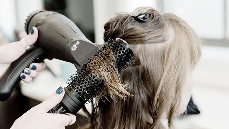 blow drying hair to hide thinning hair