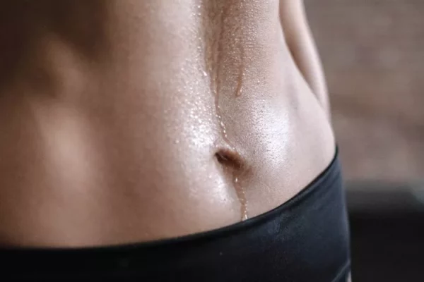 smelly vagina - Sweat on Stomach Closeup